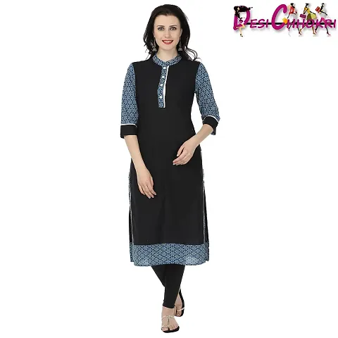 Stylish Cotton A-Line Printed Kurti