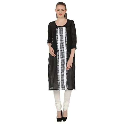 DESI CHHOKRI Women A-Line Kurti (DC_01_BLK-XL)