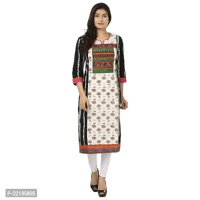 DESI CHHOKRI White  Black Printed Casual Wear Kurti (DC_K_056-XL)