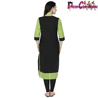 DESI CHHOKRI Black  Green Crew Neck Cotton Kurti-thumb3