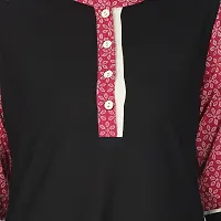 DESI CHHOKRI Pink  Black Crew Neck Cotton Kurti-thumb4