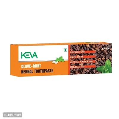 Keva Clove Mint Toothpaste : Tightens Gums, Fights Germs, Artificial Flavour Free, Triclosan Free : 100gms - Pack of 1