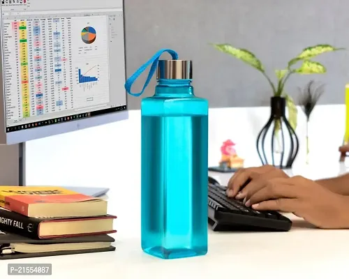 1L Premium Square Water Bottle For Home, Fridge, School, Office, Gym, Water bottle (Pack of 03)-thumb4