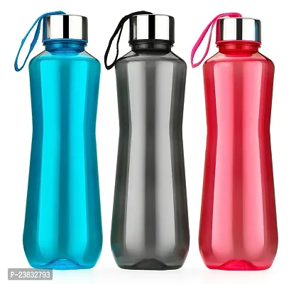 3 Pcs Multicolors Round Shape Water Bottle For Home, Kitchen, Office, Gym, School.-thumb0