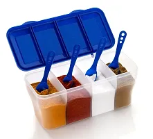 4 Section Storage Organizer Multipurpose With 4 spoons (Blue, Pack Of 01)-thumb1