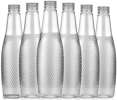 Water Bottle For Daily Use - 1 Liter Each (Clear) Pack of 6-thumb0