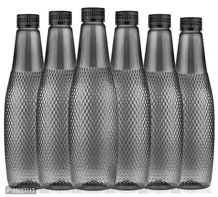 Trendy Water Bottles -1000 ml Each (Pack of 6, Plastic)