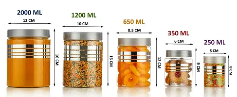 100% Unbreakable Air Tight Kitchen Plastic Storage Containers Jars Combo Set - 250ml, 350ml, 650ml, 1200ml, 2000ML Plastic Grocery Container (Pack of 30, Silver)-thumb1