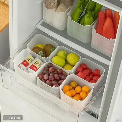 Useful Plastic Fridge Organizer with Removable Drain Plate 6 Boxes-thumb0