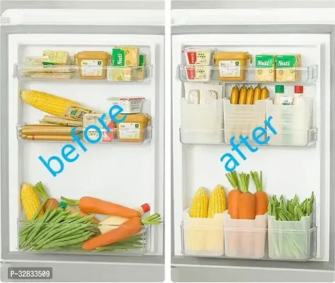 Useful Plastic Fridge Organizer with Removable Drain Plate 6 Boxes-thumb2