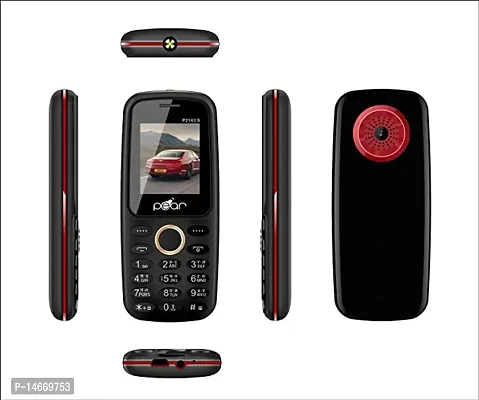 PEAR P2163 (Black,Red) Phone Basic Keypad Phone,1.77 INCH Display,1100 MAH Battery,Contains Many Indian Language,Vibration,Dual SIM,FM Radio,MP3/MP4 Player