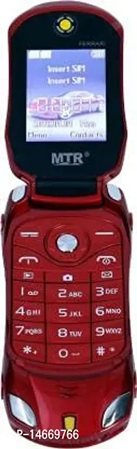 MTR Car Design Keypad Flip Phone with Dual Sim (Red)-thumb0