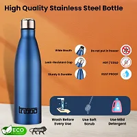 TRIBBO Stainless Steel Water Bottle 1 litre, Water Bottles For Fridge, School,Gym,Home,office,Boys, Girls, Kids, Leak Proof(BLUE,STEEL CAP, PACK OF 2, 1000 ML Model-Cola)-thumb3