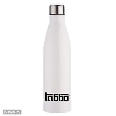 TRIBBO Stainless Steel Water Bottle 1 litre, Water Bottles For Fridge, School,Gym,Home,office,Boys, Girls, Kids, Leak Proof(WHITE,STEEL CAP, PACK OF 2, 1000 ML Model-Cola)-thumb4