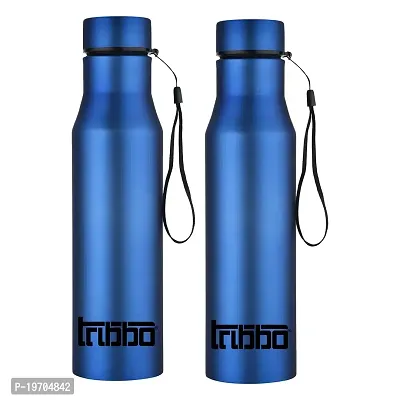 TRIBBO Stainless Steel Water Bottle 1 litre, Water Bottles For Fridge, School,Gym,Home,office,Boys, Girls, Kids, Leak Proof(BLUE,SIPPER CAP, PACK OF 2, 1000 ML Model-Diana)