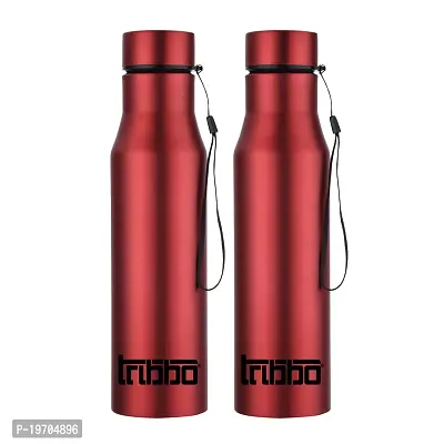 TRIBBO Stainless Steel Water Bottle 1 litre, Water Bottles For Fridge, School,Gym,Home,office,Boys, Girls, Kids, Leak Proof(RED,SIPPER CAP, PACK OF 2, 1000 ML Model-Diana)