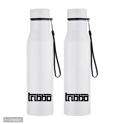 TRIBBO Stainless Steel Water Bottle 1 litre, Water Bottles For Fridge, School,Gym,Home,office,Boys, Girls, Kids, Leak Proof(WHITE,SIPPER CAP, PACK OF 2, 1000 ML Model-Diana)