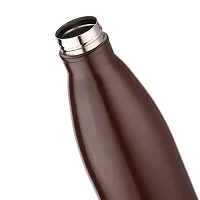 TRIBBO Stainless Steel Water Bottle 1000 ML, Water Bottles For Fridge, School,Gym,Home,Boys, Girls, Kids, Leak Proof(BROWN,STEEL CAP, SET OF 1, 1000 ML Model-Cola)-thumb1