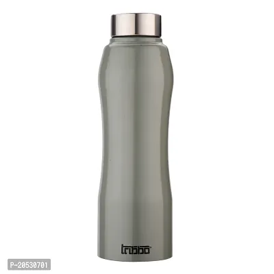 TRIBBO Stainless Steel Water Bottle 1 litre, Water Bottles For Fridge, School,Gym,Home,office,Boys, Girls, Kids, Leak Proof(GREY,SIPPER CAP, SET OF 1, 1000 ML,Model-Curve)