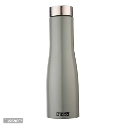 TRIBBO Stainless Steel Water Bottle 1 litre, Water Bottles For Fridge, School,Gym,Home,office,Boys, Girls, Kids, Leak Proof(GREY,STEEL CAP, PACK OF 1, 1000 ML Model-Flora)