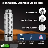 TRIBBO Stainless Steel Water Bottle 1 litre, Water Bottles For Fridge, School,Gym,Home,office,Boys, Girls, Kids, Leak Proof(RED,SIPPER CAP, SET OF 1, 1000 ML Model-Diamond)-thumb4