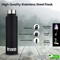 TRIBBO Stainless Steel Water Bottle 1 litre, Water Bottles For Fridge, School,Gym,Home,office,Boys, Girls, Kids, Leak Proof(GREEN,SIPPER CAP, SET OF 1, 1000 ML,MODEL NAME-STRAIGHT)-thumb1