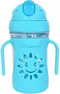 TRIBBO Spill-Proof Baby Sipper Cup 400ml With Soft Straw Water Bottle for Drinking(PACK OF 2,MULTICOLOUR)-thumb2