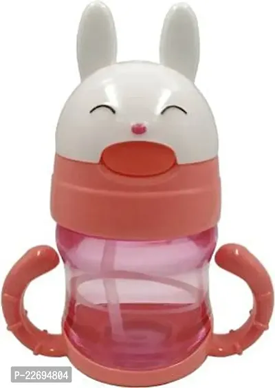 TRIBBO Kid's Plastic Water Bottle I Sipper Combo with BPA Free Straw  Rabbit Design (PACK OF 2)(300 ML), MULTICOLOUR)-thumb3