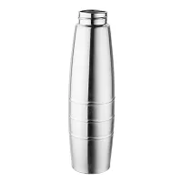 INDICRAFT Stainless Steel Water Bottle 1 litre, Water Bottles For Fridge, School,Gym,Home,office,Boys, Girls, Kids, Leak Proof(SILVER,1000 ML, SET OF 1, Model-CURVE )-thumb2