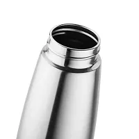 INDICRAFT Stainless Steel Water Bottle 1 litre, Water Bottles For Fridge, School,Gym,Home,office,Boys, Girls, Kids, Leak Proof(SILVER,1000 ML, SET OF 1, Model-CURVE )-thumb3