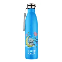 INDICRAFT Stainless Steel Water Bottle 1 litre, Water Bottles For Fridge, School,Gym,Home,office,Boys, Girls, Kids, Leak Proof(PACK OF 1,MULTICOLOUR,1000 ML, SET OF 1, Model-Cola)-thumb3