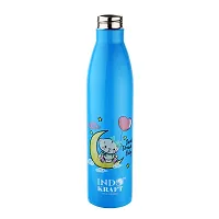 INDICRAFT Stainless Steel Water Bottle 1 litre, Water Bottles For Fridge, School,Gym,Home,office,Boys, Girls, Kids, Leak Proof(PACK OF 1,MULTICOLOUR,1000 ML, SET OF 1, Model-Cola)-thumb4