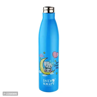 INDICRAFT Stainless Steel Water Bottle 1 litre, Water Bottles For Fridge, School,Gym,Home,office,Boys, Girls, Kids, Leak Proof(PACK OF 1,MULTICOLOUR,1000 ML, SET OF 1, Model-Cola)-thumb5