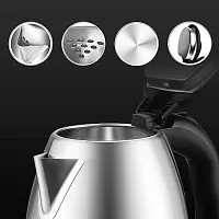 INDIKRAFT Electric Kettle With Stainless Steel Body, Used For Boiling Water, Making Tea And Coffee, Instant Noodles, Soup Etc. 1800 Watts (Silver, 2 liter)  INDIKRAFT Electric Kettle 2 Litre Design fo-thumb1