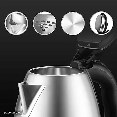 INDIKRAFT Electric Kettle With Stainless Steel Body, Used For Boiling Water, Making Tea And Coffee, Instant Noodles, Soup Etc. 1800 Watts (Silver, 2 liter)  INDIKRAFT Electric Kettle 2 Litre Design fo-thumb2