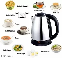 INDIKRAFT Electric Kettle With Stainless Steel Body, Used For Boiling Water, Making Tea And Coffee, Instant Noodles, Soup Etc. 1800 Watts (Silver, 2 liter)  INDIKRAFT Electric Kettle 2 Litre Design fo-thumb4