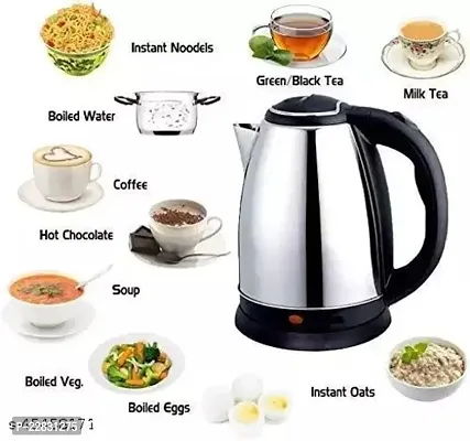 INDIKRAFT Electric Kettle With Stainless Steel Body, Used For Boiling Water, Making Tea And Coffee, Instant Noodles, Soup Etc. 1800 Watts (Silver, 2 liter)  INDIKRAFT Electric Kettle 2 Litre Design fo-thumb5