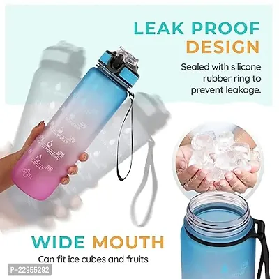 TRIBBO Unbreakable Water Bottle 1 L with Motivational Time Marker, Leakproof Durable BPA Free Non-Toxic Water bottle for office,Water bottle for gym (MULTICOLOUR)-thumb3