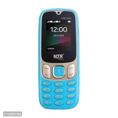 MTR Orchid(Light Blue) Phone with 1.77 INCH Display,1100 MAH Battery,Contains Many Indian Language,Vibration-thumb0
