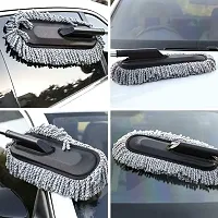 Microfiber Car Cleaning Soft Brush Ideal as Mop Duster, Washing Brush with Long Handle, Dust Cleaner Car Wash Brush with Handle, Soft Brush Scratch Free, Cleaning Dashboard Curved Design Universal Mul-thumb4