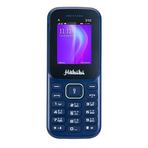 Habibi 310 (Blue) Phone with 1.8 INCH Display,1100 MAH Battery,Contains Many Indian Language,Basic Keypad Phone