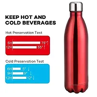 TRIBBO Stainless Steel Double Walled Vacuum Flask/Water Bottle, 24 Hours Hot and Cold, 500ml, MULTICOLOR (Steel,500 ML)-thumb4