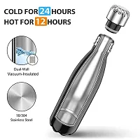 TRIBBO Stainless Steel Double Walled Vacuum Flask/Water Bottle, 24 Hours Hot and Cold, 500ml, MULTICOLOR (Steel,500 ML)-thumb1