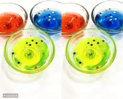 DealSmart Glass Smokeless Gel Diya Candles for Diwali Decorative Multicolor Pack of 3 Candle Multicolor Pack of 3