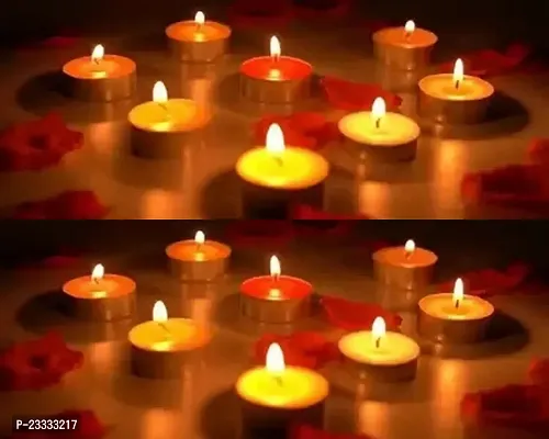 DealSmart Golden Metallic T Light for Diwali Decorative Multicolor Pack of 10 Candle Gold Pack of 10