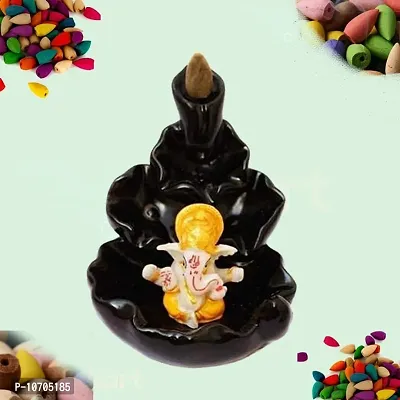Back flow Smoke Fountain with ganesha idol incense holder  10 free cones