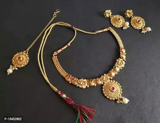 Stylish Brass Jewellery Set For Women-thumb0