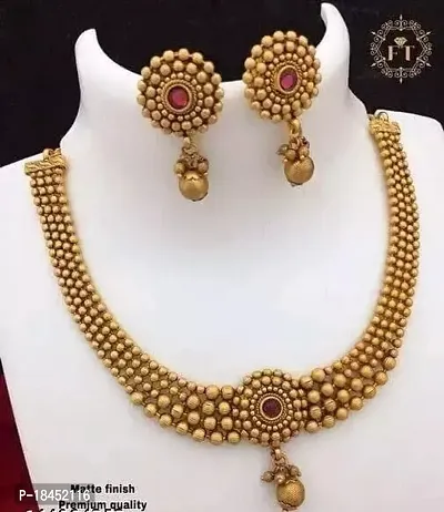 Stylish Brass Jewellery Set For Women-thumb0