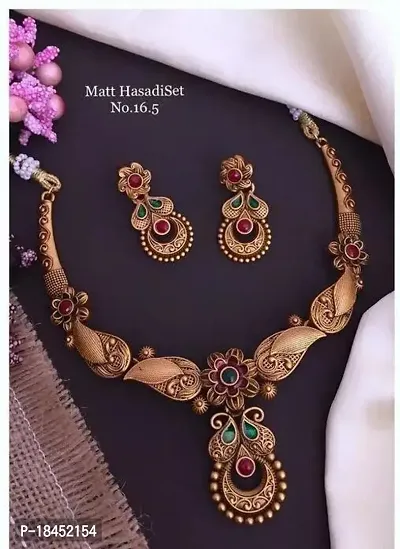Stylish Brass Jewellery Set For Women-thumb0