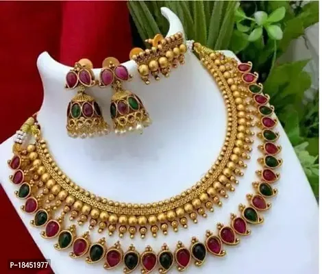 Stylish Brass Jewellery Set For Women-thumb0